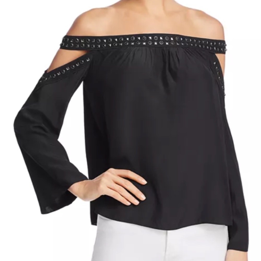 Ramy Brook Kendra Studded Off-the-Shoulder Top